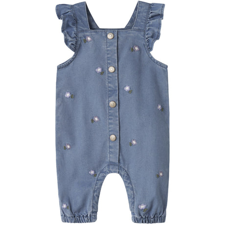 Name It Denim Blue Flower Emb Nbfsage Dnm Overall 3606-Yb