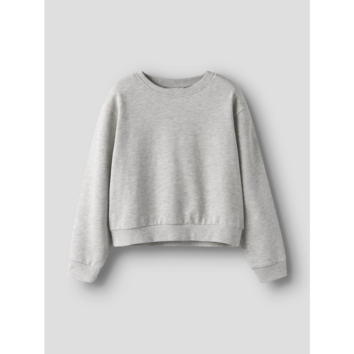 Name It Light Grey Melange Nkfmille Short Nreg Ls Swe O-Neck Noos