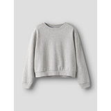 Name It Light Grey Melange Nkfmille Short Nreg Ls Swe O-Neck Noos
