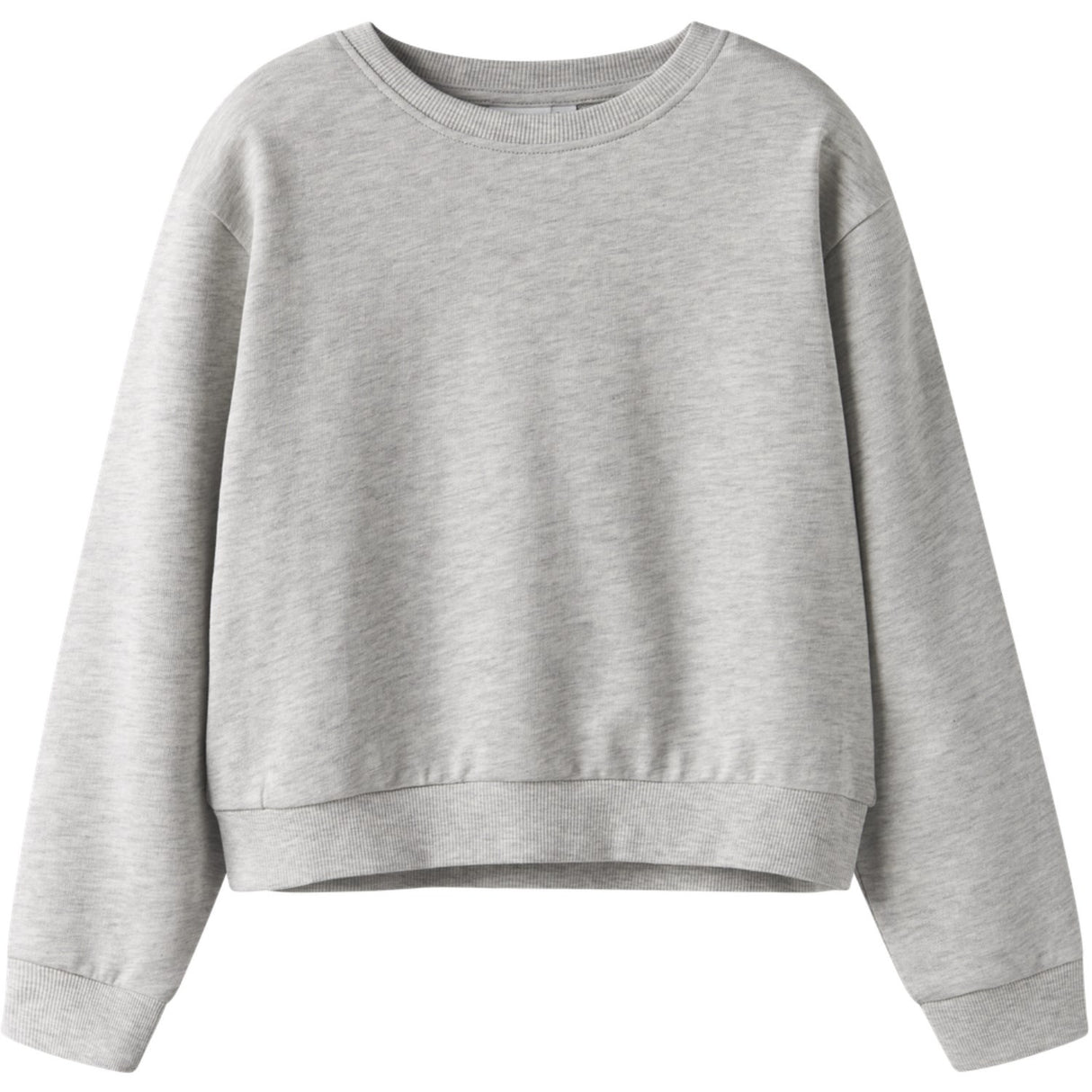 Name It Light Grey Melange Nkfmille Short Nreg Ls Swe O-Neck Noos