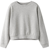 Name It Light Grey Melange Nkfmille Short Nreg Ls Swe O-Neck Noos