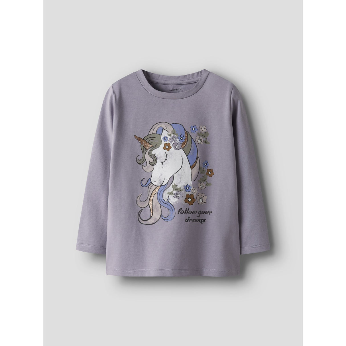 Name It Lavender Gray Nmftulinea Ls Top