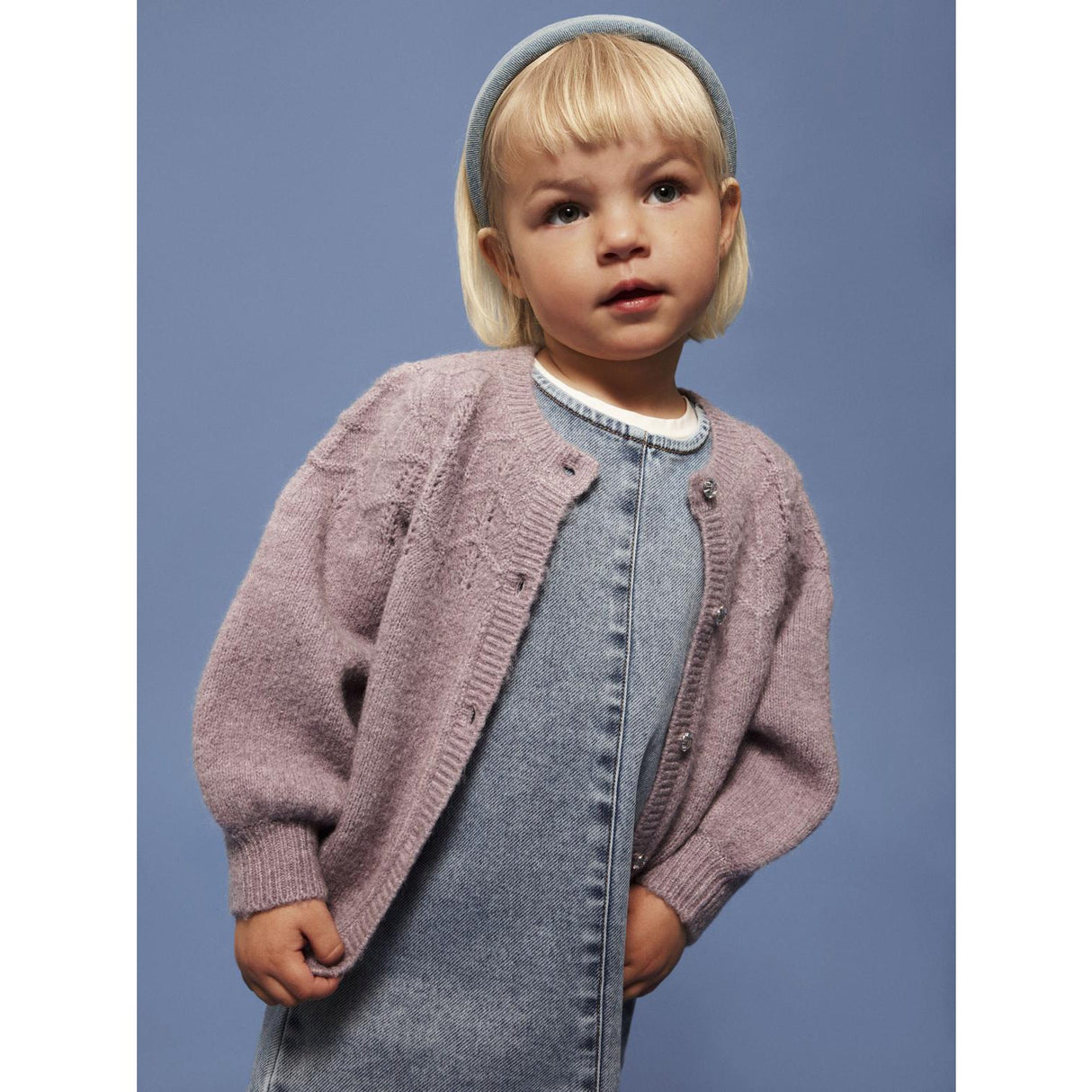 Name It Lavender Gray Nmfbatrilla Ls Knit Card