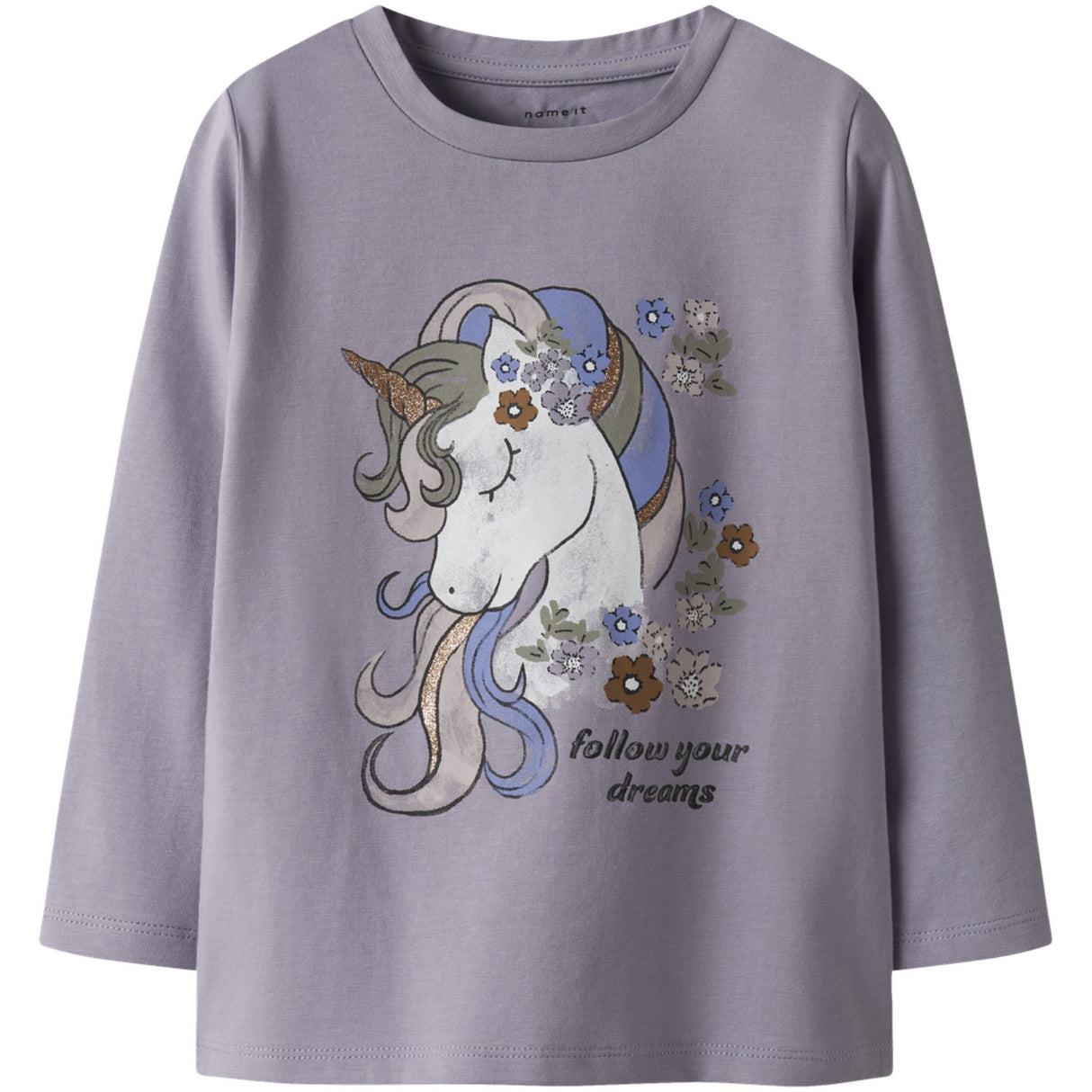 Name It Lavender Gray Nmftulinea Ls Top