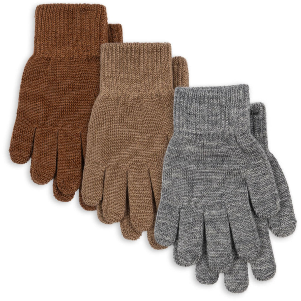 Konges Sløjd Grey Melange/Beige/Brown 3 Pack Filla Gloves