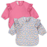 Konges Sløjd Fleur Rosier/Chateau Rose 2 Pack Dinner Bib With Sleeves And Frill