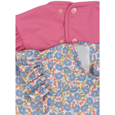 Konges Sløjd Fleur Rosier/Chateau Rose 2 Pack Dinner Bib With Sleeves And Frill