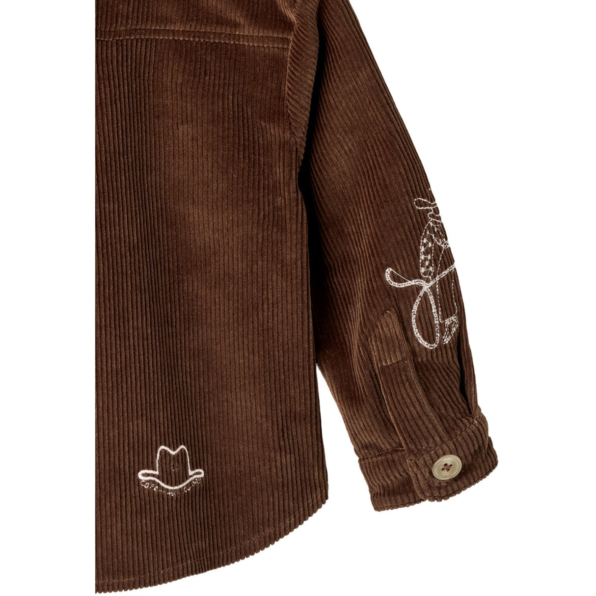 COPENHAGEN COLORS Dk Brown Comb Corduroy Overshirt W. Emb.