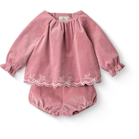 COPENHAGEN COLORS Rose Comb Corduroy Baby Set W. Emb.