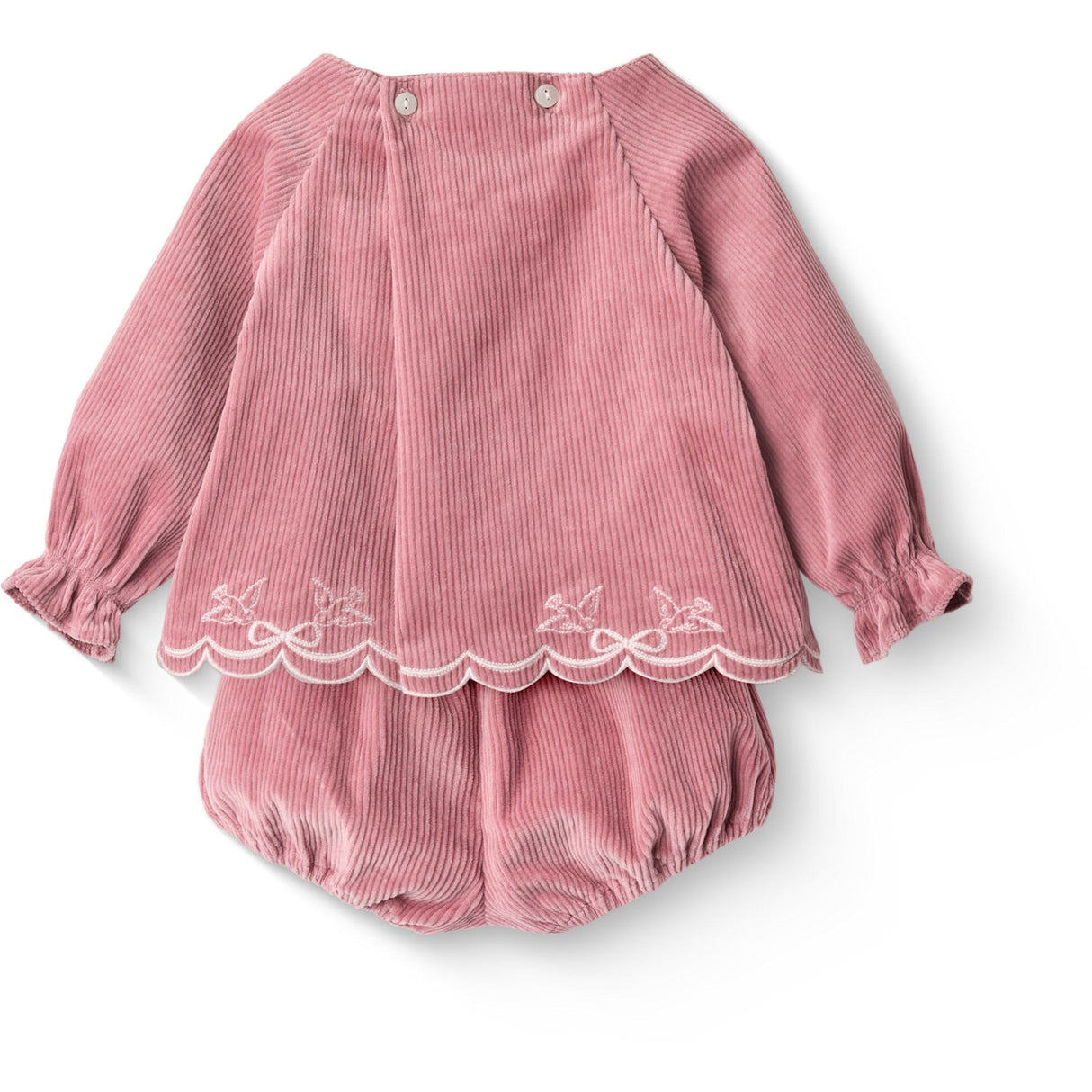 COPENHAGEN COLORS Rose Comb Corduroy Baby Set W. Emb.