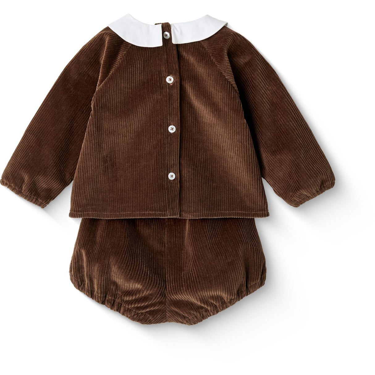 COPENHAGEN COLORS Dk.Brown Comb. Corduroy Baby Set W. Collar