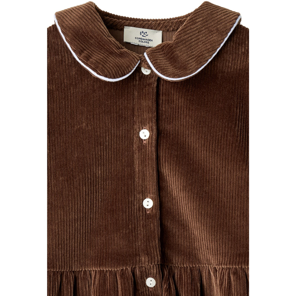 COPENHAGEN COLORS Dk Brown Comb Corduroy Blouse W. Emb.