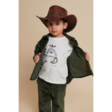 COPENHAGEN COLORS Dk Green Corduroy Overshirt