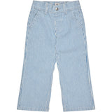 COPENHAGEN COLORS Denim Blue Stripe Y/D Twill Pant W. Wide Leg And Embroidery