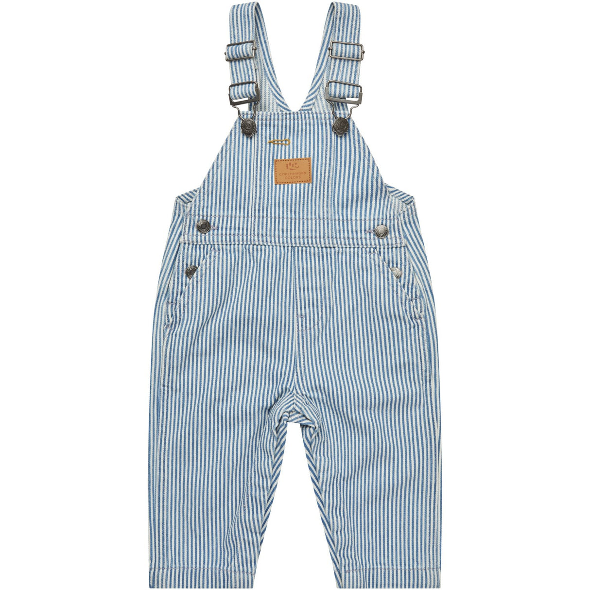 COPENHAGEN COLORS Denim Blue Stripe Y/D Twill Baby Overalls