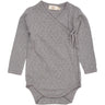 COPENHAGEN COLORS Grey Mel. Pointelle Heart Crossover Body Ls