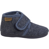 En Fant Navy Melange Slippers Wool Velcro