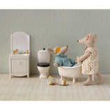 Maileg Baderumsmøbel, Mus - Råhvid