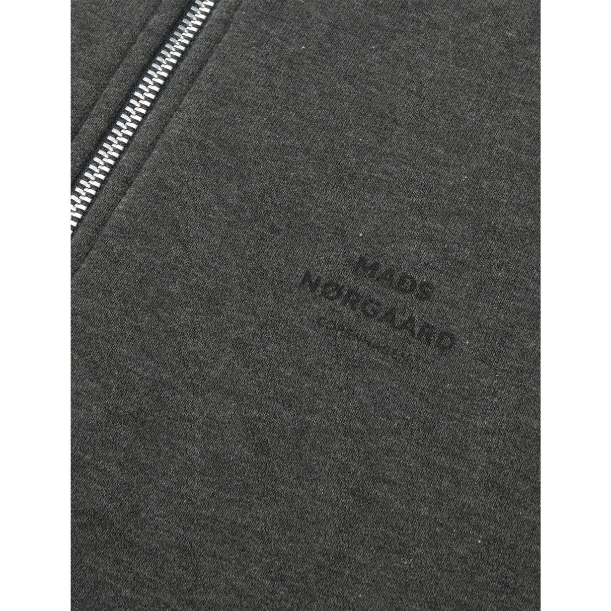 Mads Nørgaard Charcoal Melange Mix Sweat Crewie Half Zip Sweatshirt