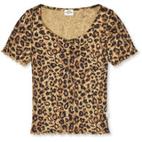Mads Nørgaard Leopard Aop/Black 2X2 Cotton Aop Tiki Tee