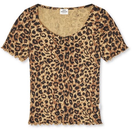 Mads Nørgaard Leopard Aop/Black 2X2 Cotton Aop Tiki Tee
