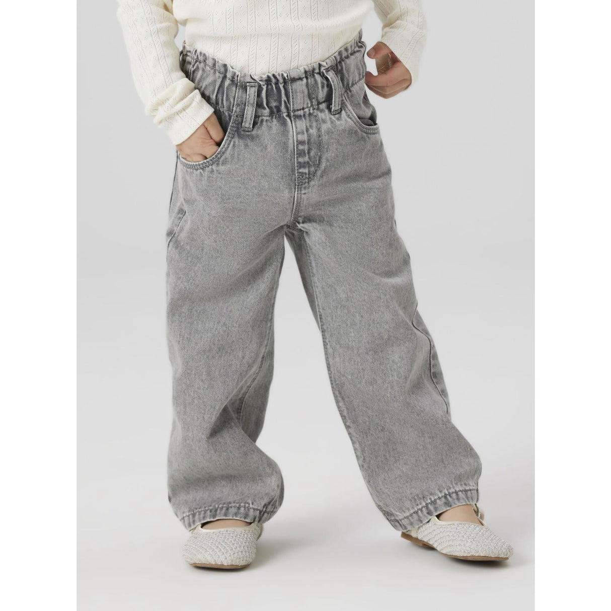 Name It Light Grey Denim Nmfrose Wide Swe Jeans 3005-Ov Lnoos