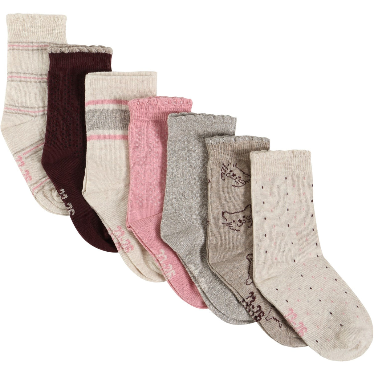 Minymo Wild Rose Socks W.Pattern (7-Pack )