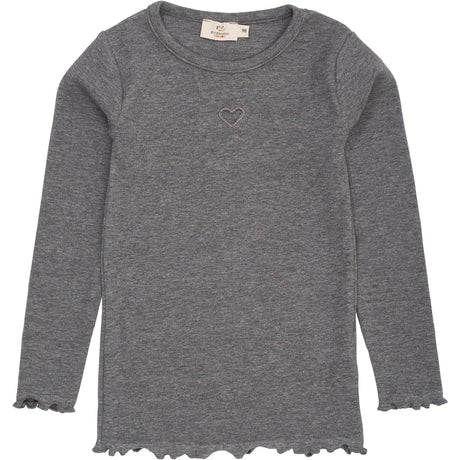COPENHAGEN COLORS Grey Mel Modal Rib Ls Tee W. Heart Hole Pattern