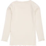 COPENHAGEN COLORS Cream Modal Rib Ls Tee W. Heart Hole Pattern