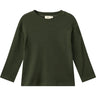 COPENHAGEN COLORS Dk Green Modal Rib Ls Blouse W. Drop Shoulder