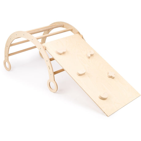Woobiboo Natural Montessori Wooden Rocker With Slide-Climber L