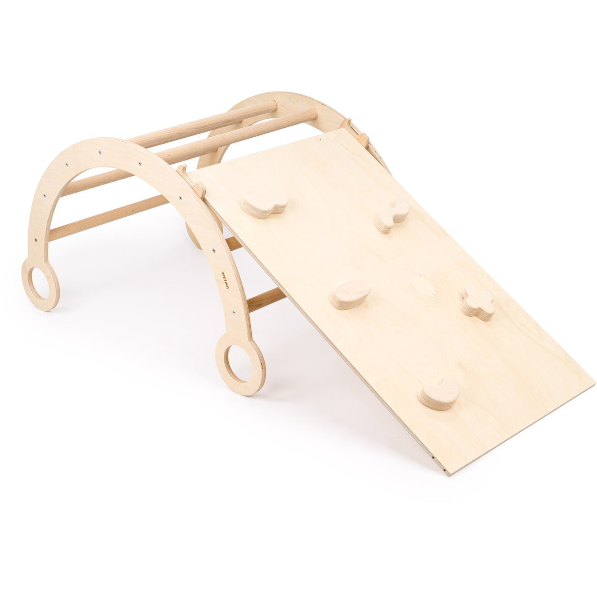 Woobiboo Natural Montessori Wooden Rocker With Slide-Climber M