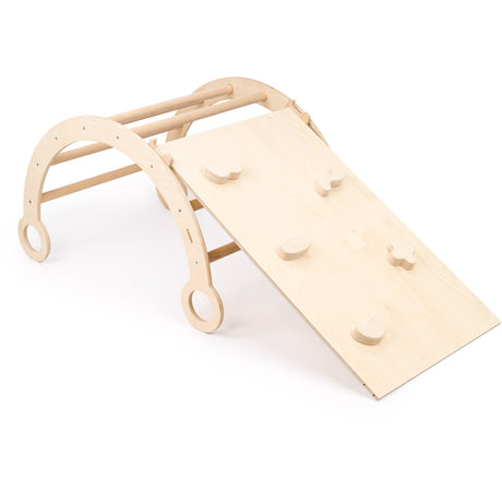 Woobiboo Natural Montessori Wooden Rocker With Slide-Climber M
