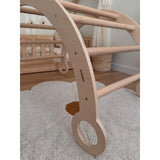 Woobiboo Natural Montessori Rocker With Beige Mattress And Slide-Climber L