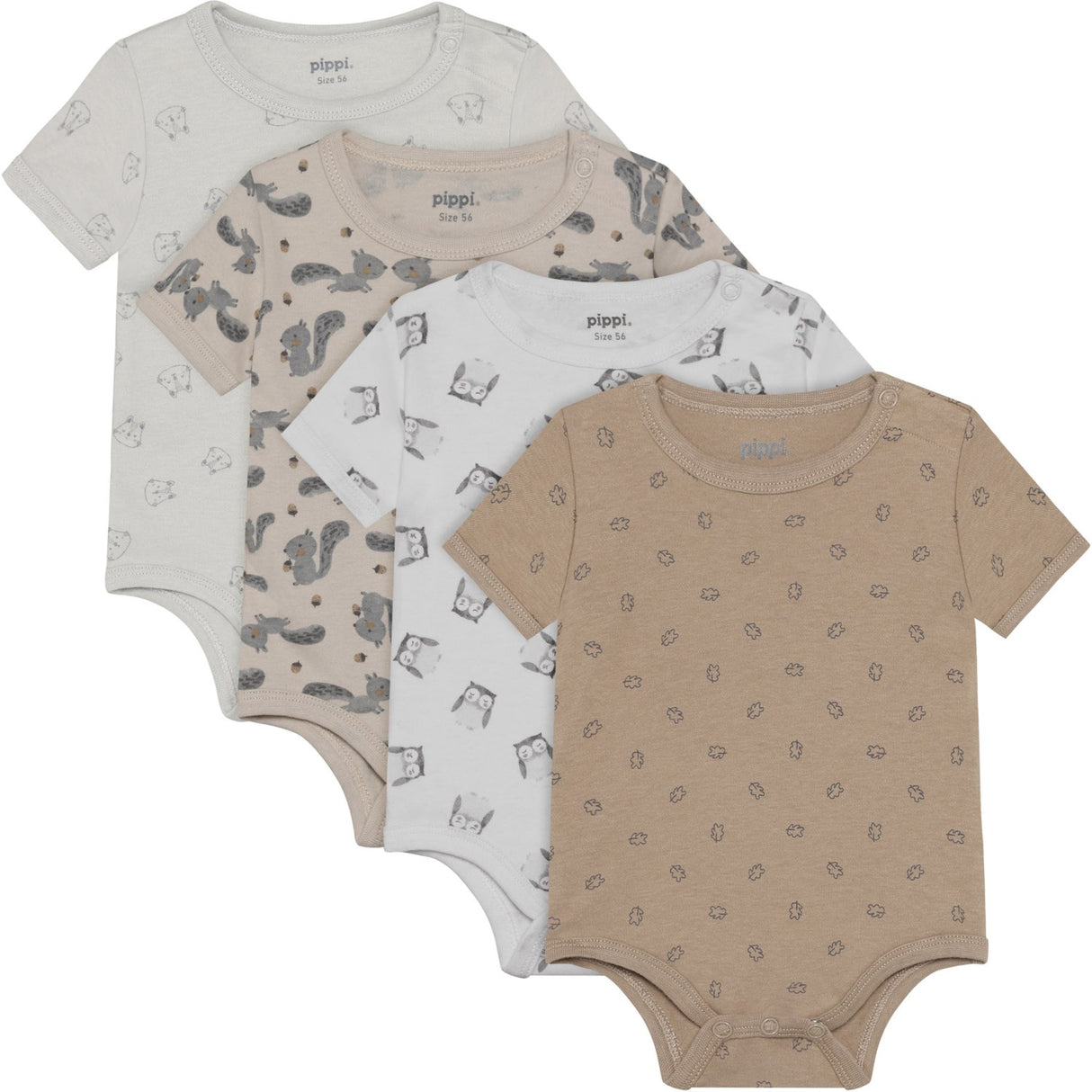 Pippi Rainy Day Body Ss Ao-Printed (4-Pack)