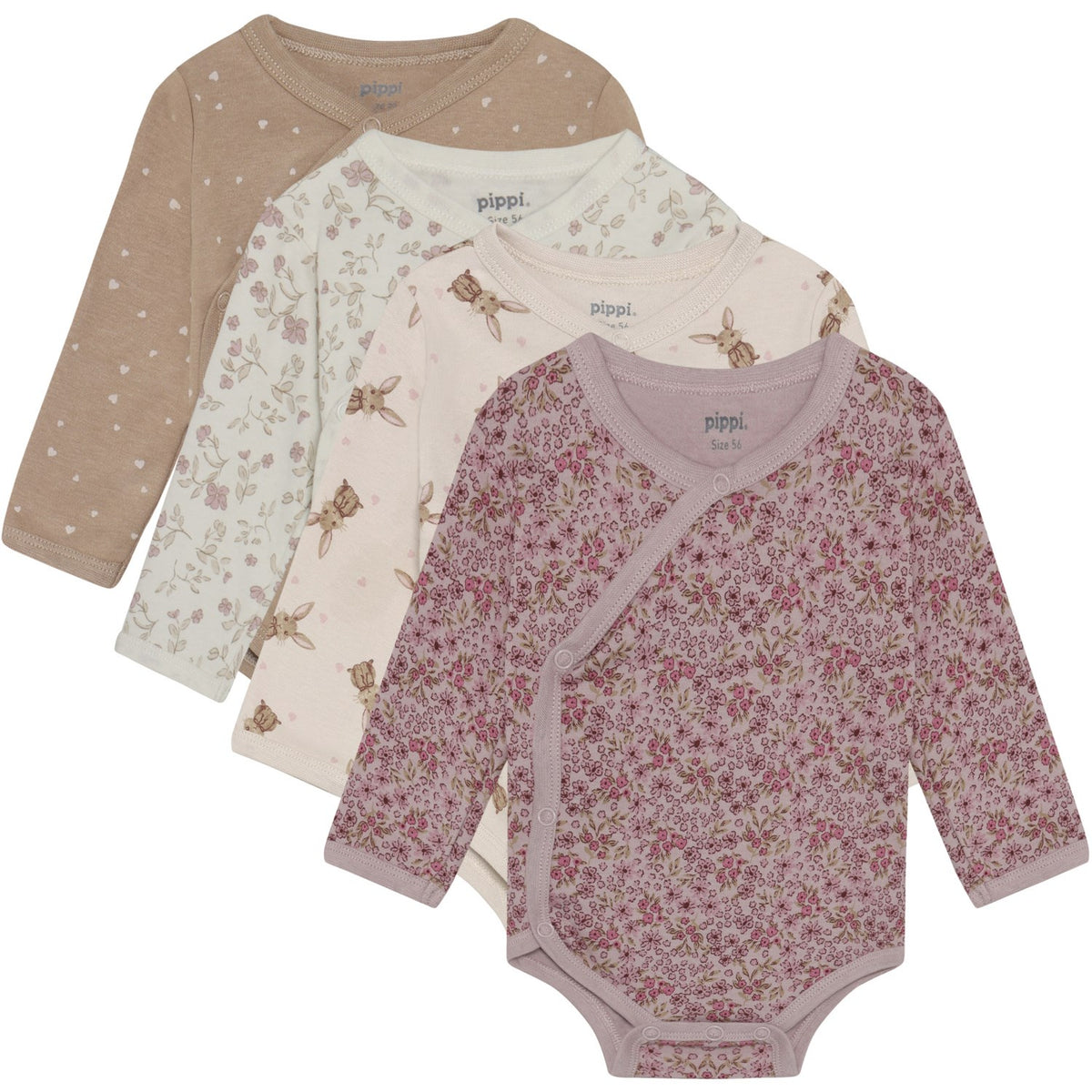 PIPPI Body SS AO-Printed (4-Pack), Canottiera Unisex - Bimbi 0-24