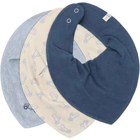 Pippi Dark Denim Bandana Fabric Bib Boy - Aop (3-Pack)