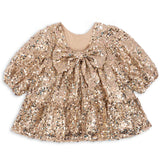 Konges Sløjd Gold Glitter Lila Sequins Bow Dress
