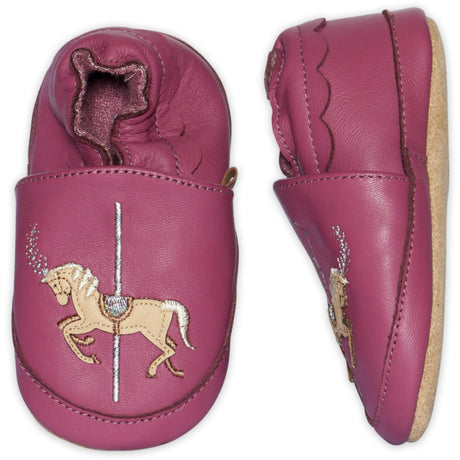 MELTON Red Violet Carousel Leather Slippers