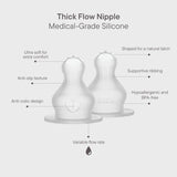 Bibs Baby Bottle Nipple Round Silicone 2-Pack Thick Flow