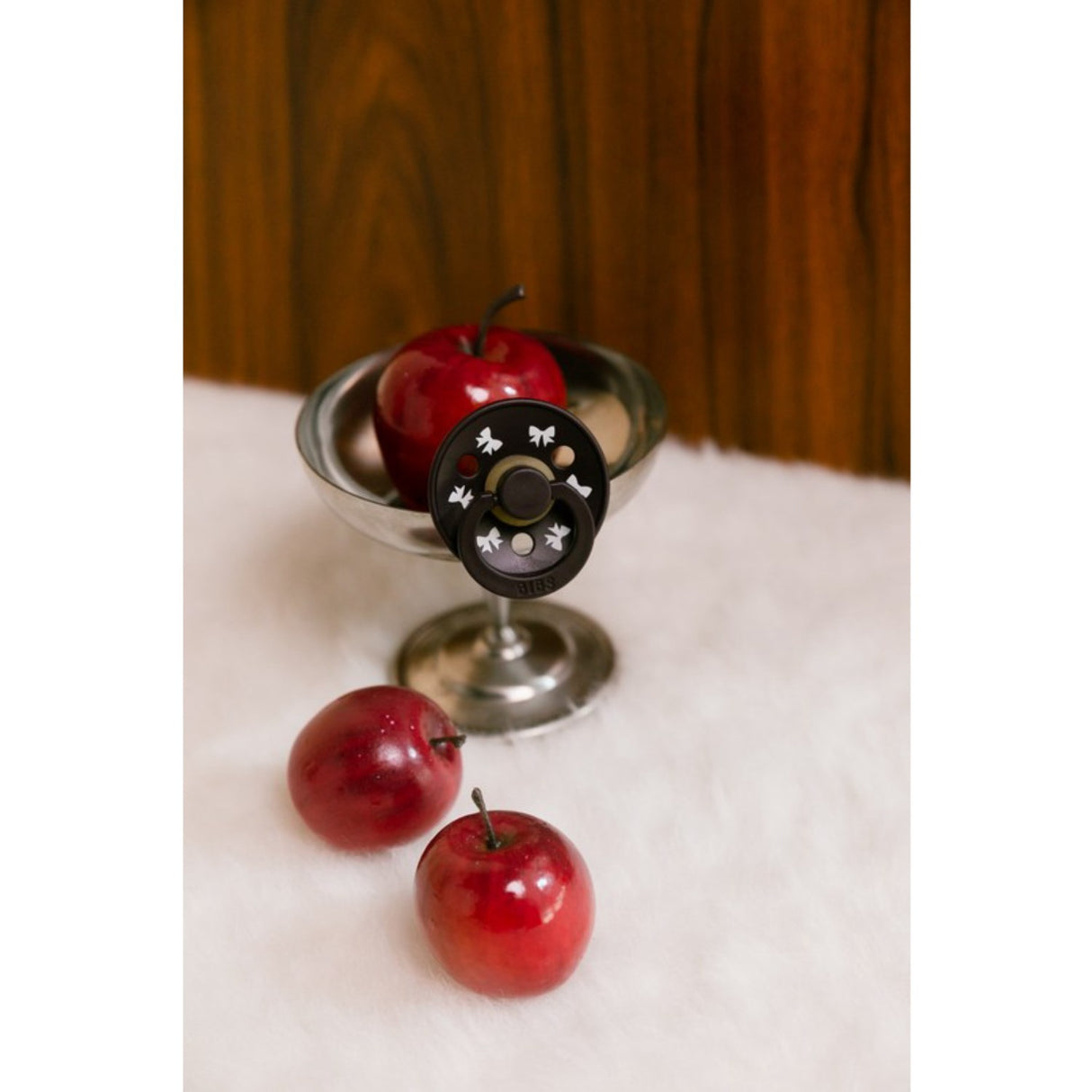 Bibs Ivory/Plum Pacifier Colour Holiday Bow 2-Pack Latex