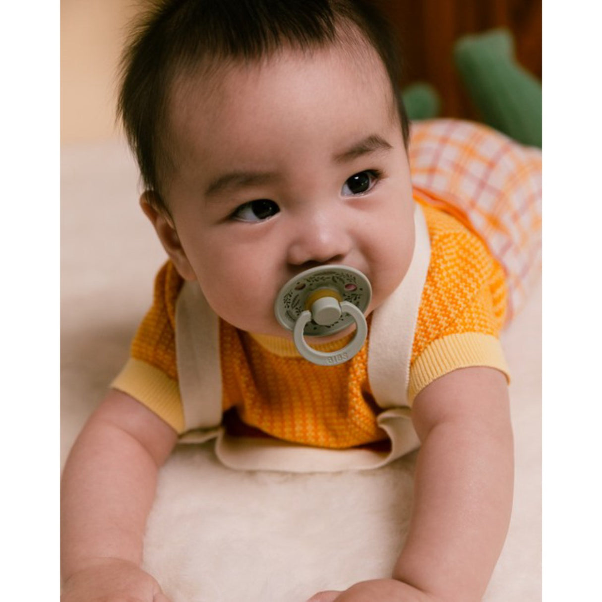 Bibs Sage/Hunter Green Pacifier Colour Holiday Leaf 2-Pack Latex