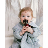 Bibs Ivory/Plum Pacifier Colour Holiday Bow 2-Pack Latex