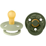 Bibs Sage/Hunter Green Pacifier Colour Holiday Leaf 2-Pack Latex