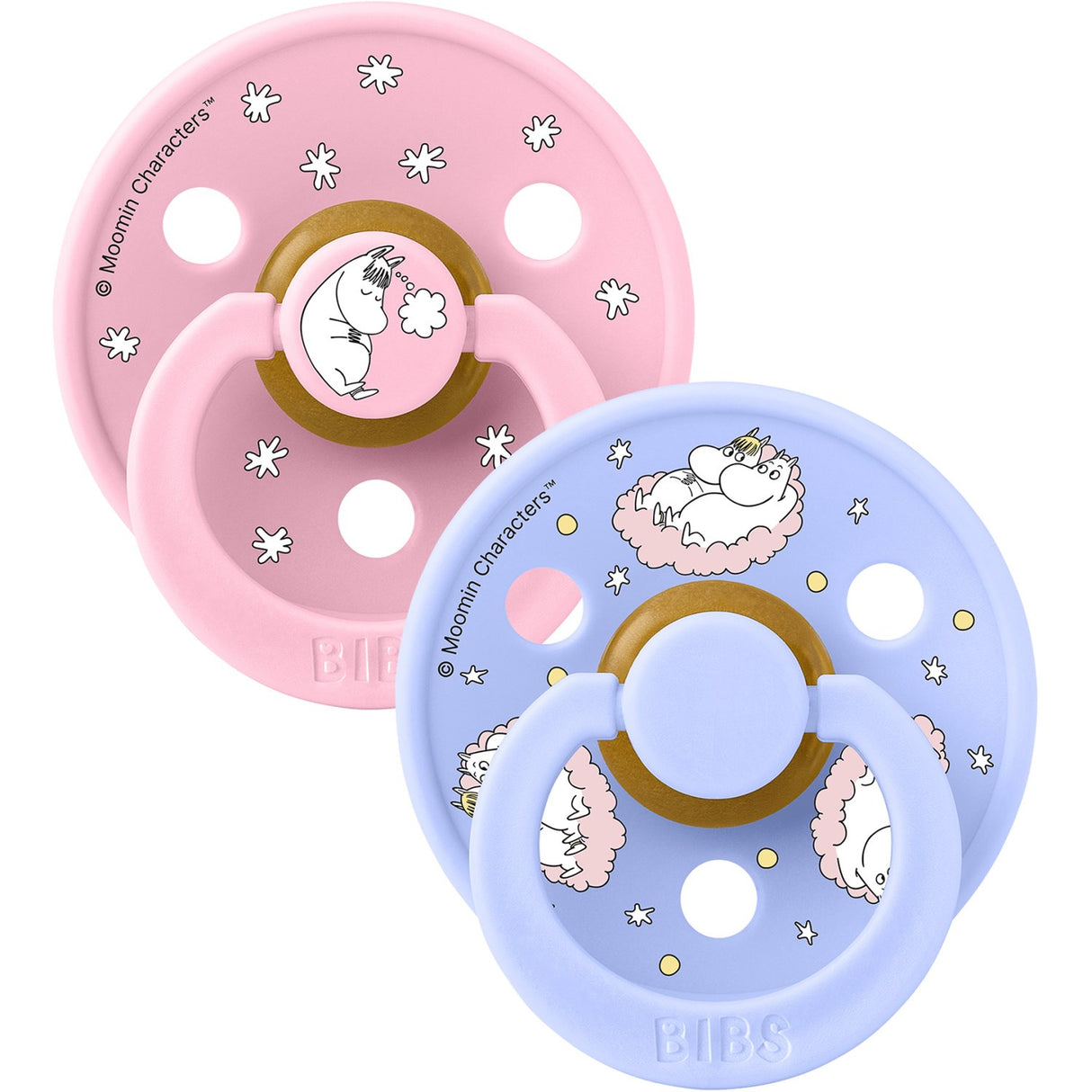 Bibs X Moomin Baby Pink Mix Pacifier Colour 2-Pack Dreaming Latex