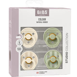 Bibs Pin Ivory Vanilla Mix/Pin Sage Mix Pacifier Studio Colour 4-Pack Latex