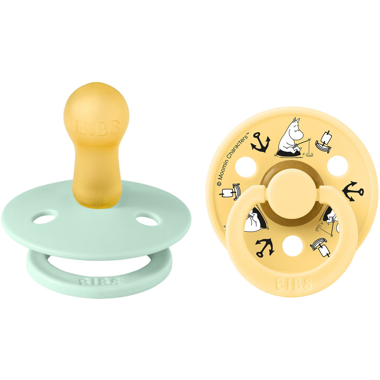Bibs X Moomin Nordic Mint Mix Pacifier Colour 2-Pack Sailing Latex