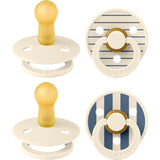 Bibs Pin Ivory Vanilla Mix/Pin Ivory Steel Blue Mix Pacifier Studio Colour 4-Pack Latex