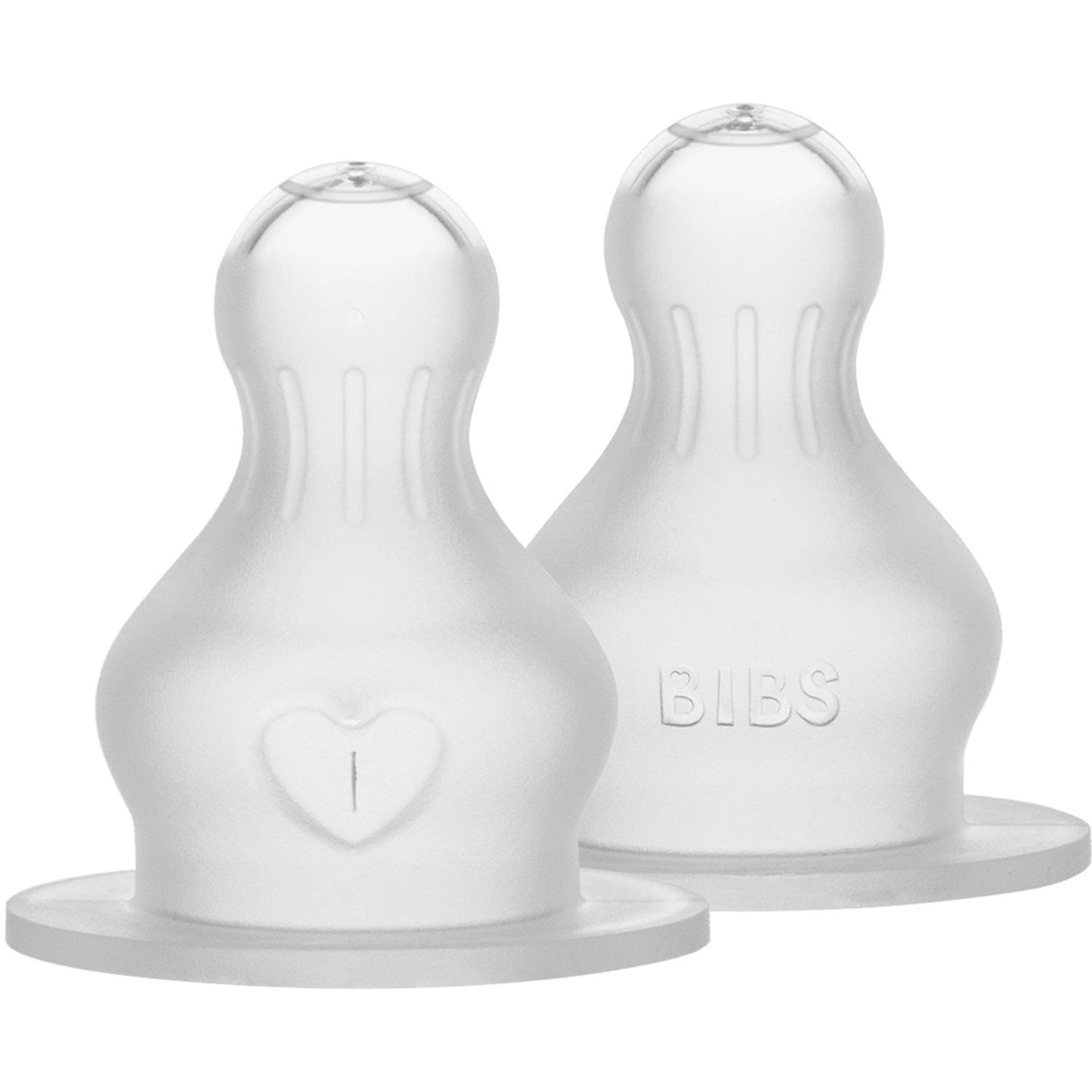 Bibs Baby Bottle Nipple Round Silicone 2-Pack Thick Flow