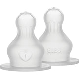 Bibs Baby Bottle Nipple Round Silicone 2-Pack Thick Flow